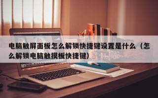 电脑触屏面板怎么解锁快捷键设置是什么（怎么解锁电脑触摸板快捷键）