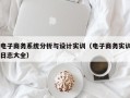 电子商务系统分析与设计实训（电子商务实训日志大全）