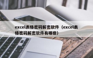 excel表格密码解密软件（excel表格密码解密软件有哪些）