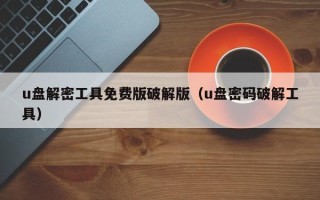 u盘解密工具免费版破解版（u盘密码破解工具）