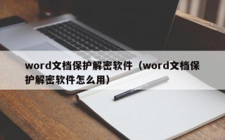 word文档保护解密软件（word文档保护解密软件怎么用）