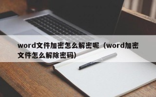 word文件加密怎么解密呢（word加密文件怎么解除密码）