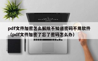 pdf文件加密怎么解除不知道密码不用软件（pdf文件加密了忘了密码怎么办）