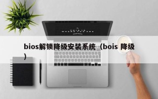 bios解锁降级安装系统（bois 降级）